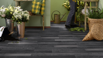 Ламинат Kronotex Dynamic D 2955 Черный и белый